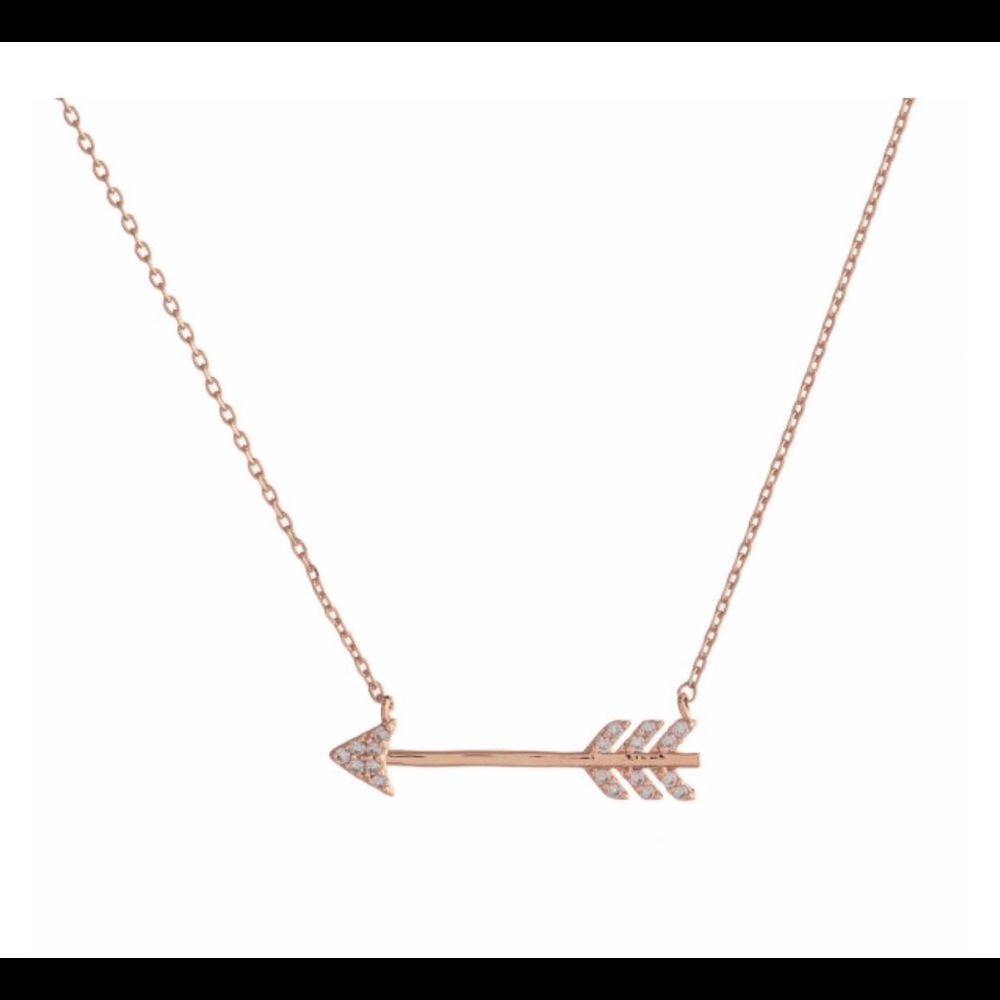 Rose Gold arrow pendant Necklace